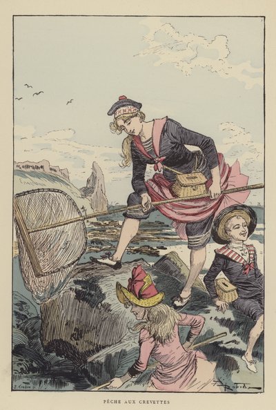 Shrimp Fishing by after Albert Robida