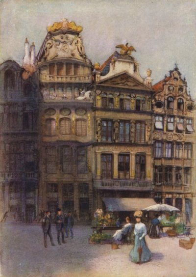 Old Houses in the Grande Place, Brussels by after Amedee Forestier