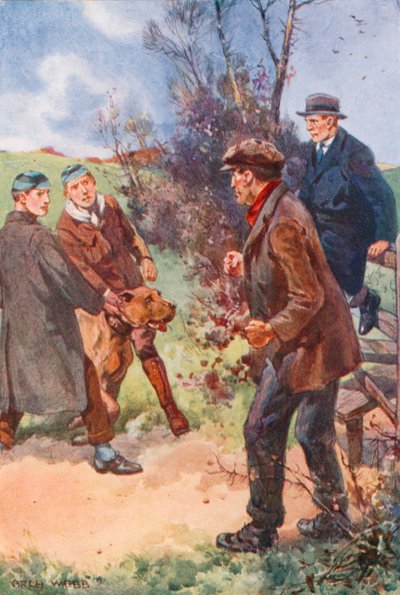 The man retreated with an uncomfortable laugh, his eyes still fixed upon the dog by after Archibald Bertram Webb