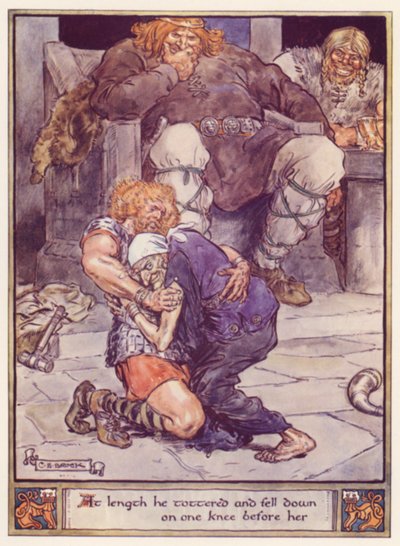 At length he tottered and fell down on the knee before her by after Charles Edmund Brock