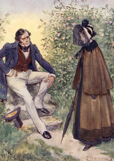Jane Eyre Meets Mr Rochester by the Stile by after Charles Edmund Brock