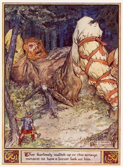 Thor fearlessly walked up to this strange monster to have a better look at him by after Charles Edmund Brock