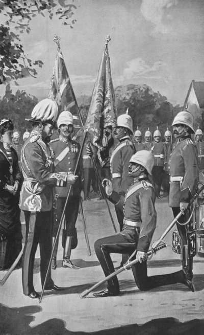 King Edward Presenting Colours to the Royal Welsh Fusiliers, August 16, 1880 by after Charles Mills Sheldon