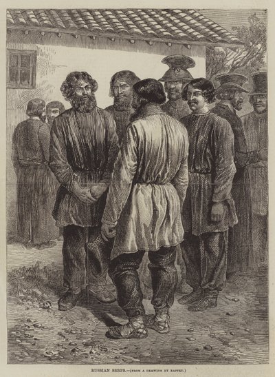 Russian Serfs by after Denis Auguste Marie Raffet