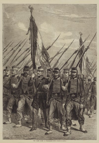 The Flags borne in Procession by after Denis Auguste Marie Raffet