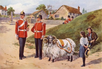 Derby Tom, the Pet Ram of the Sherwood Foresters by after Edgar Alfred Holloway