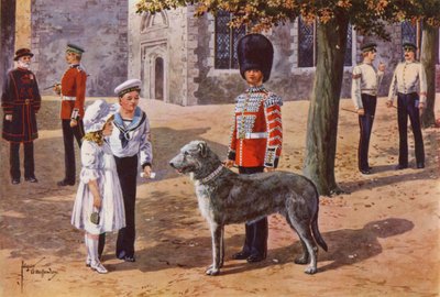 The Pet Wolfhound of the Irish Guards at the Tower of London by after Edgar Alfred Holloway