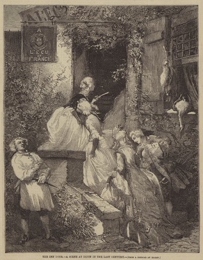 The Inn Door, a Scene at Dijon in the Last Century by after Edmond Morin