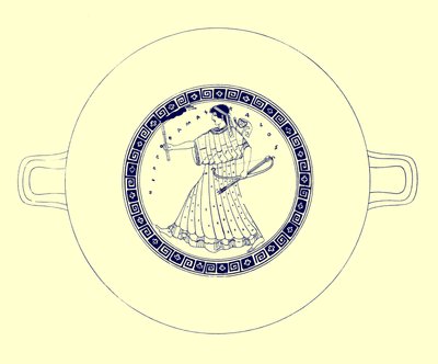 Artemis with Bow, Arrow and Torch, illustration from Greek Vase Paintings by J. E. Harrison and D. S. MacColl, published 1894 by after English School