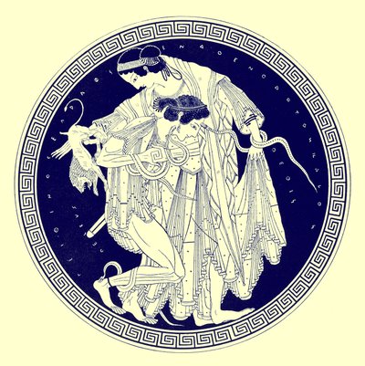 Peleus and Thetis, illustration from Greek Vase Paintings by J. E. Harrison and D. S. MacColl, published 1894 by after English School