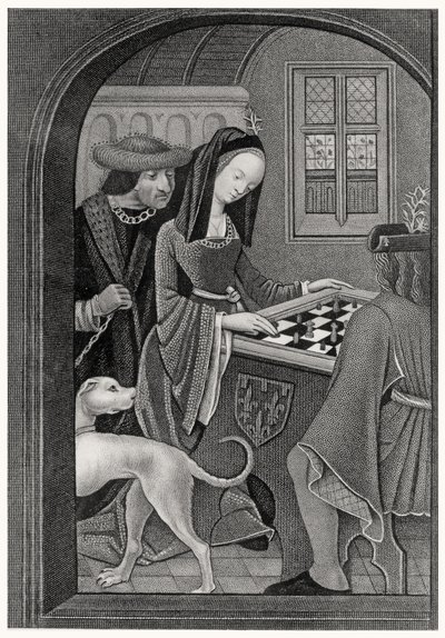 Playing Chess, Engraved by T. Fry by after English School