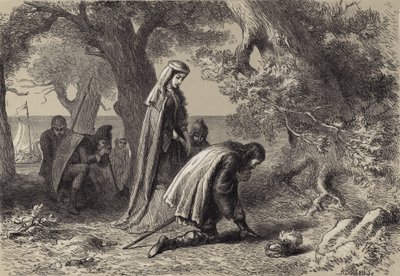 Thorfin and Gudrida on the Shore of Vineland by after Felix Octavius Carr Darley