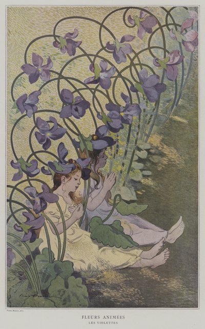 Animated Flowers: Violets by after Firmin Bouisset