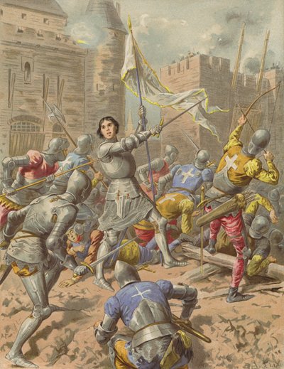 Assault on the Tournelles at Orleans (chromolitho) by after Frederic Theodore Lix