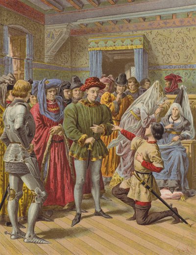 Joan of Arc at Chinon (chromolitho) by after Frederic Theodore Lix