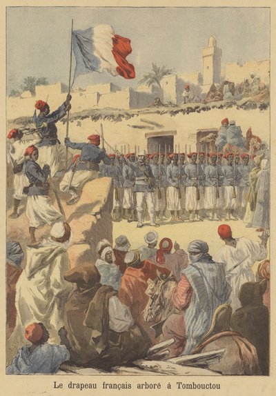 Raising of the French Flag at Timbuktu by after Frederic Theodore Lix