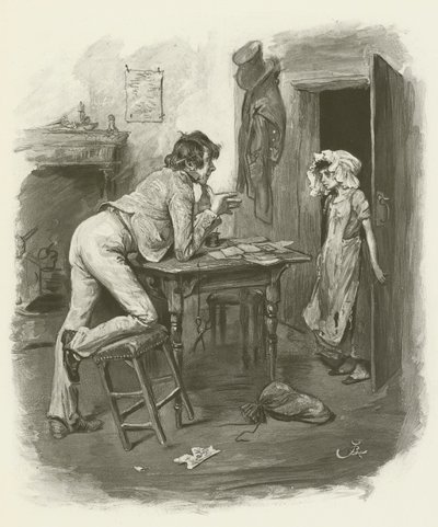 Dick Swiveller and the Marchioness by after Frederick Barnard