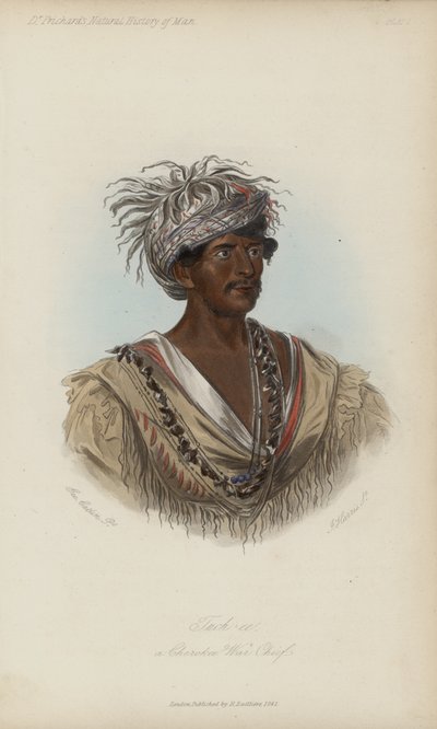 Tuch-ee, a Cherokee War Chief by after George Catlin