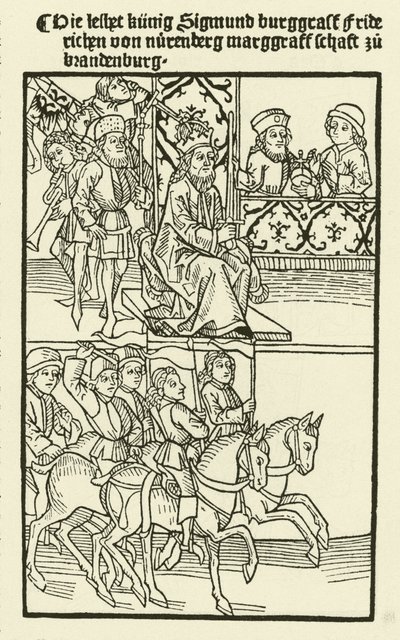 Investiture of Frederick I of the house of Hohenzollern as Margrave of Brandenburg, 1415 by after German School
