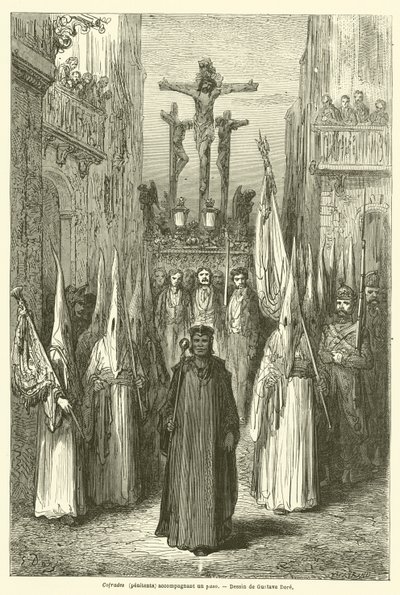 Penitents Accompanying a Paso by Gustave after Dore