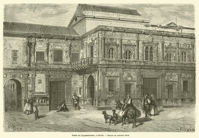 Palace of the Ayuntamiento, Seville by Gustave after Dore