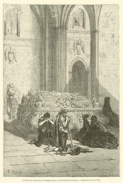 Tomb of Ferdinand and Isabella, in the Cathedral of Granada by Gustave after Dore