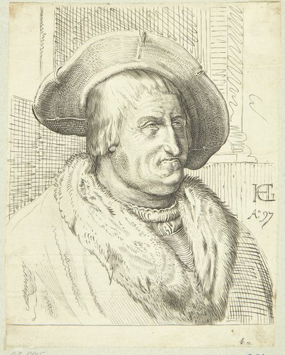 Fantasy Portrait of an Old Man with a Hat by after Hendrick Goltzius