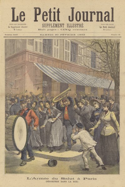A Salvation Army Band Receiving Abuse on a Paris Street by after Henri Meyer
