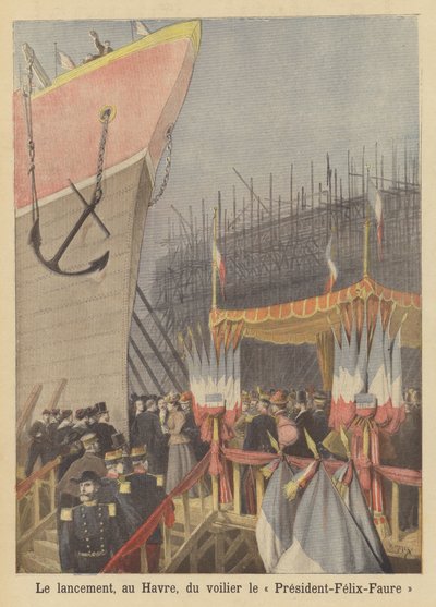 Launching of the Sailing Ship President-Felix-Faure at Le Havre by after Henri Meyer