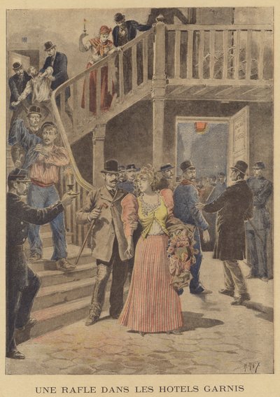 Police Raiding a Boarding House by after Henri Meyer