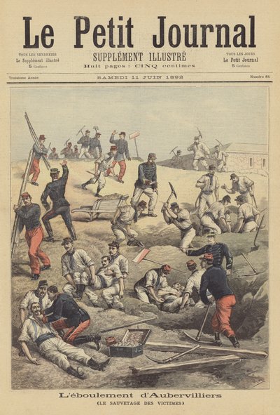Rescue of Victims of the Landslide at Aubervilliers by after Henri Meyer