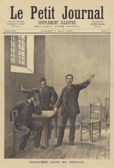 The French Anarchist Ravachol in His Prison Cell by after Henri Meyer