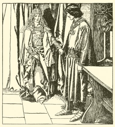 Queen Morgana appears unto Sir Launcelot by after Howard Pyle