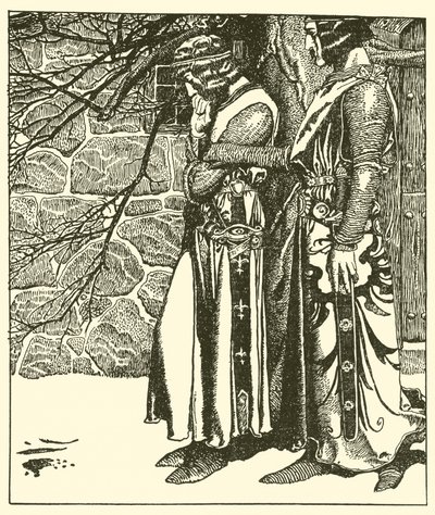 Sir Kay interrupts the meditations of Sir Percival by after Howard Pyle