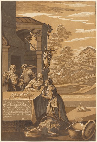 Dives and Lazarus (Left Panel) by after Jacopo Bassano John Baptist Jackson