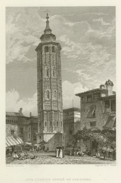 The Leaning Tower of Saragoza by after John Frederick Lewis