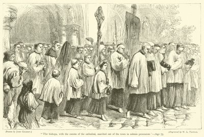 The bishops, with the canons of the cathedral, marched out of the town in solemn procession by after John Gilbert