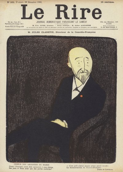 Jules Claretie, Director of the Comedie-Francaise, Illustration for Le Rire by after Leonetto Cappiello