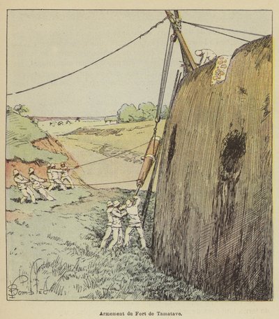 Arming the Fort of Tamatave by after Louis Charles Bombled