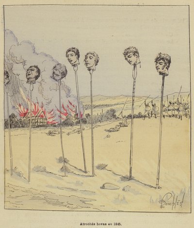 Hova Atrocities in 1845 by after Louis Charles Bombled