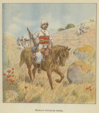 African Hunters on Patrol by after Louis Charles Bombled