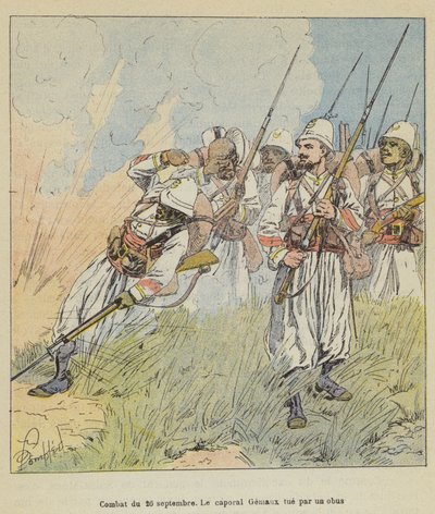 Battle of September 26, Corporal Gemaux Killed by a Shell by after Louis Charles Bombled