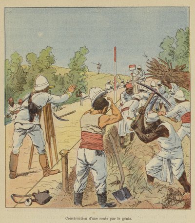 Construction of a Road by the Engineers by after Louis Charles Bombled