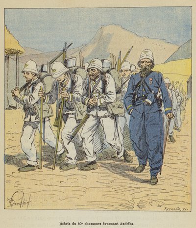 Debris of the 40th Hunters Evacuating Andriba by after Louis Charles Bombled