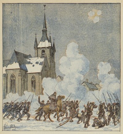 Defense of Patay by the 75th Mobiles by after Louis Charles Bombled