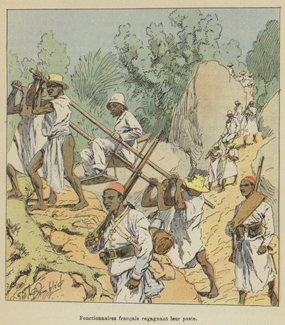 French Officials Returning to Their Post by after Louis Charles Bombled