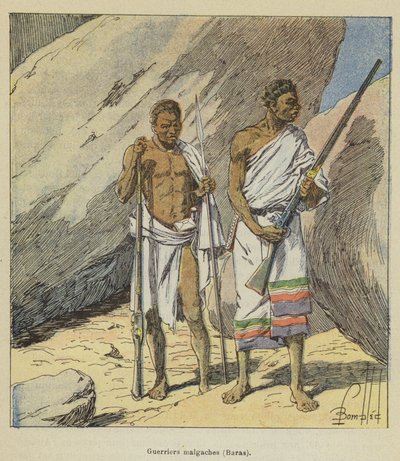 Malagasy Warriors, Baras by after Louis Charles Bombled