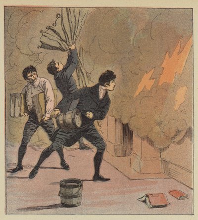 Fire at Longwood by after Louis Charles Bombled