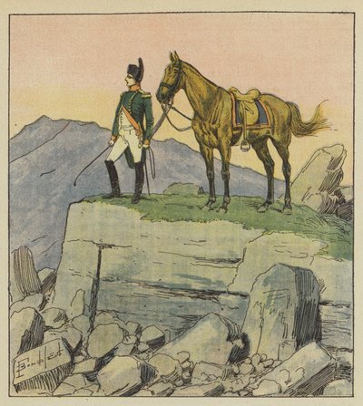The Emperor amidst the ruins by after Louis Charles Bombled