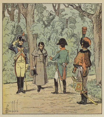 The Emperor interrogates a spy at the Elysee by after Louis Charles Bombled